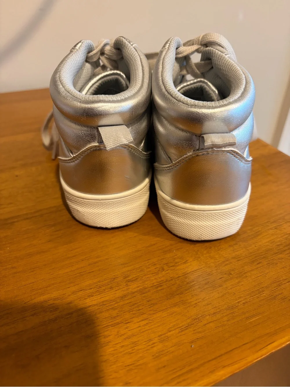 GAP Metallic Silver High-Top Sneakers